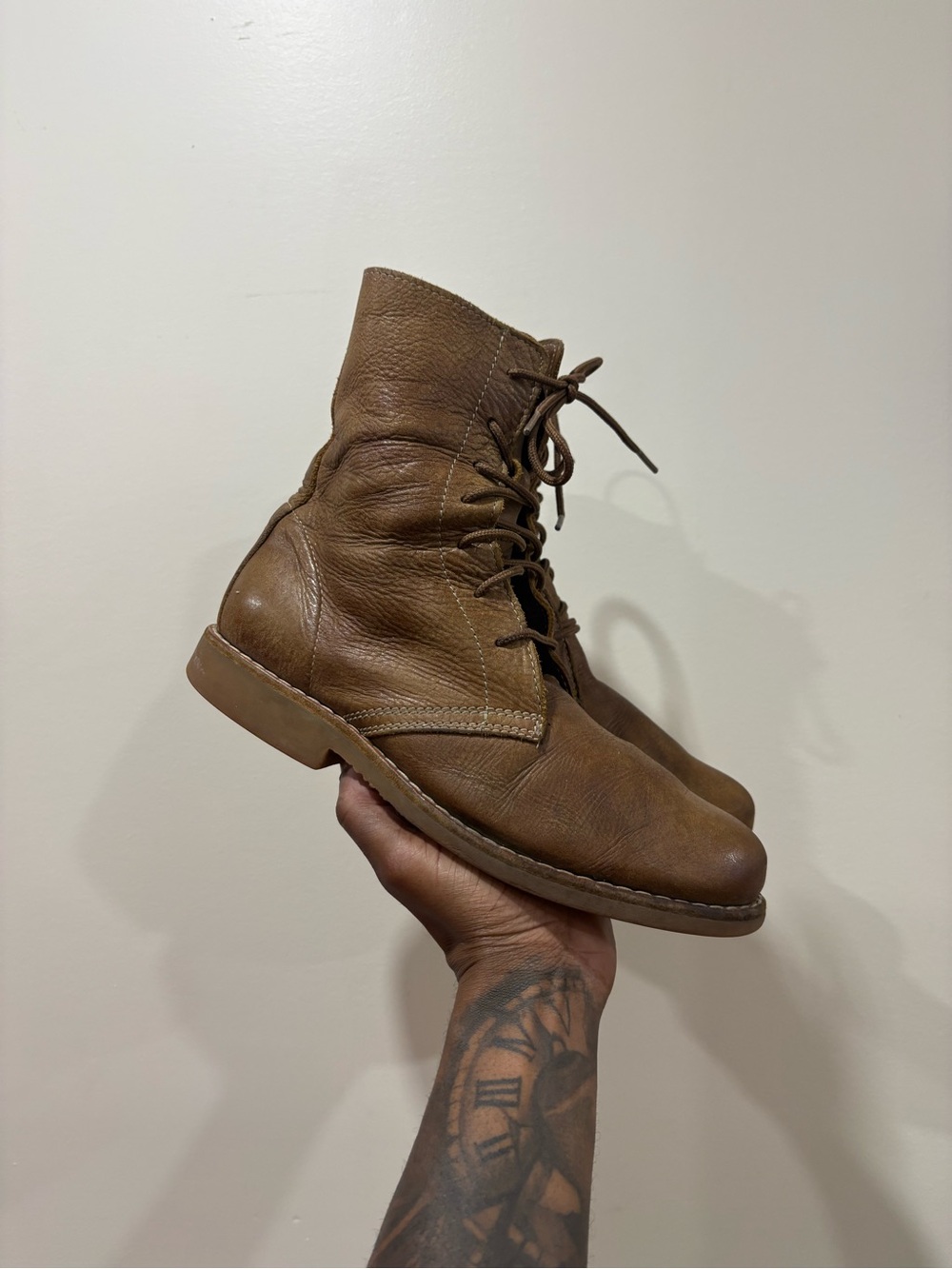 Vintage Leather Roots Military Boots